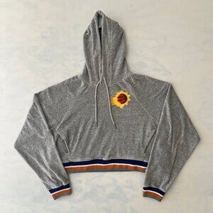 Lusso Phoenix Suns NBA Grey Velour Cropped Hoodie Women's Large